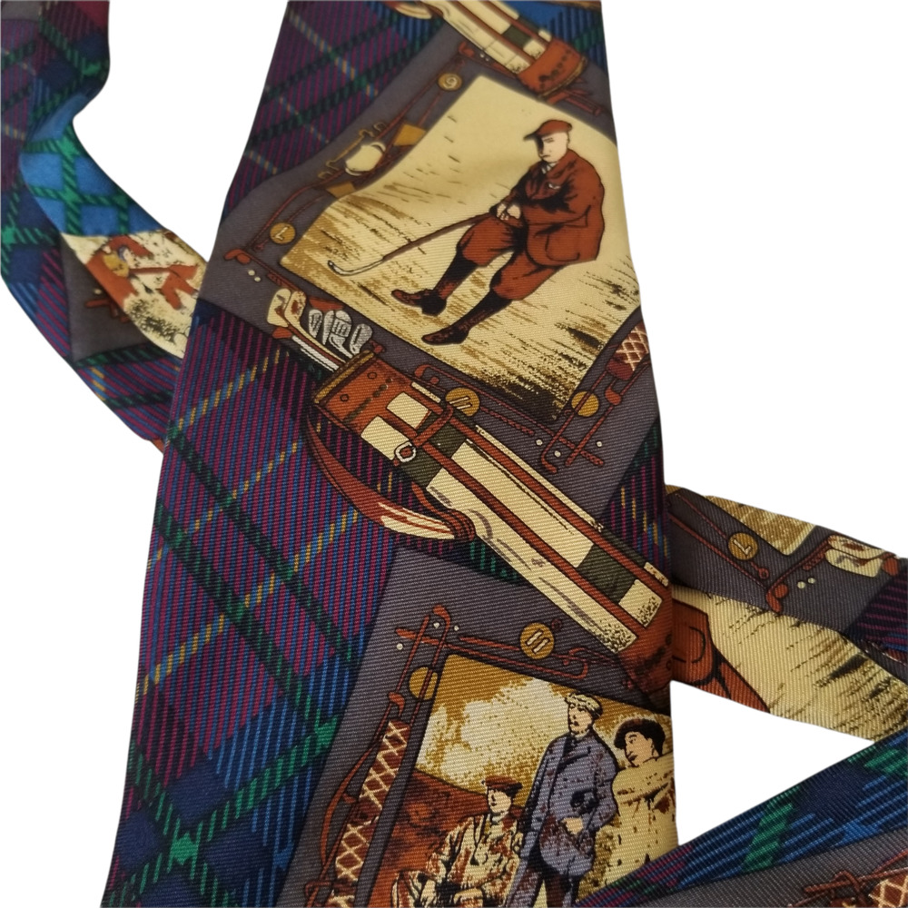 Ruff Hewn True American Wear Men's Early 1900 Theme Golf Tie 100% silk - Picture 6 of 6
